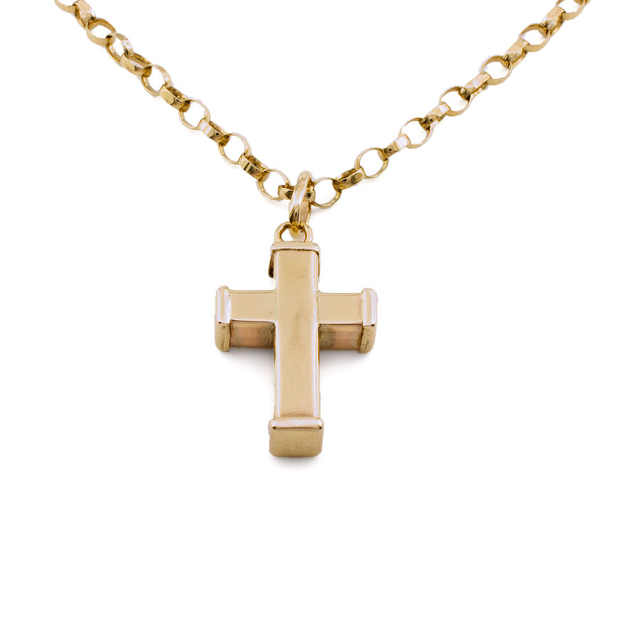 Cheap gold chains with on sale cross